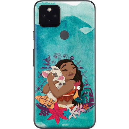 Disney Princess Moana with Pua and Heihei Google Pixel 4a 5G Skin